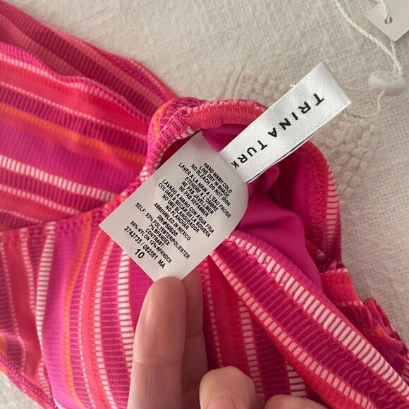 NWT Trina Turk One Shoulder Bikini TOP Size 10 - Picture 8 of 11